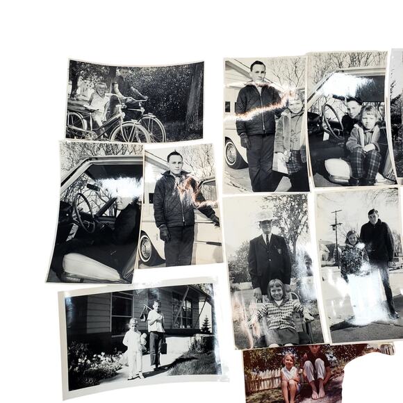 Vtg Junk Drawer Lot of 15 Monochrome Color Photos Siblings Growing Up - Picture 2 of 8